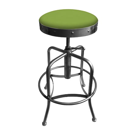 Holland Bar Stool Co Adjustable Stool, Clear Coat Finish, Canter Kiwi Green Seat 910CL009